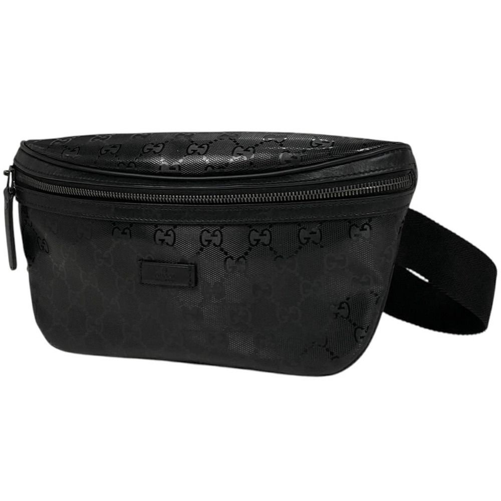 Gucci GG Imprime Waist Bag Shoulder Body Bum Crossbody Belt Canvas Black